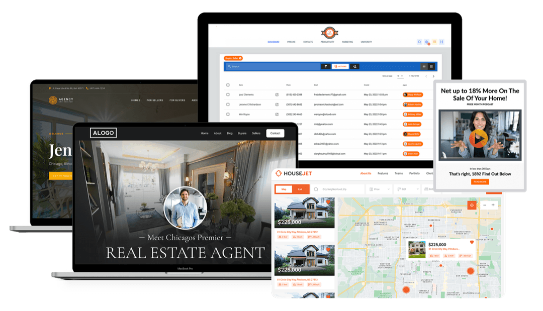 HouseJet Plus agent website, CRM and home search