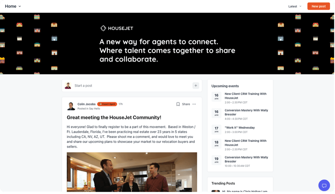 The private HouseJet agent community